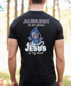 Auburn Tigers Water Drops In My Veins Jesus In My Heart Shirt