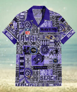 Baltimore Ravens Tapa Patterns Hawaiian Shirt