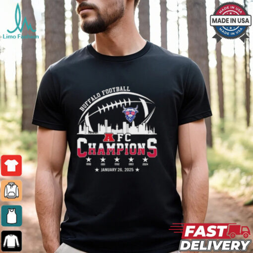 Buffalo American Football 2024 2025 AFC Champions Skyline The American Football Champs Shirt