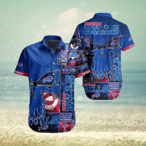 Buffalo Bills Blue Skull Hawaiian Shirt