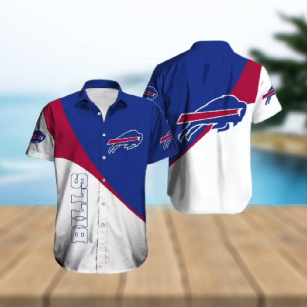 Buffalo Bills Diagonal Color Block Hawaiian Shirt Buffalo Bills Diagonal Color Block Hawaiian Shirt