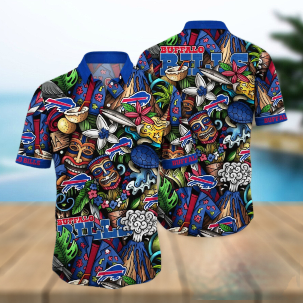 Buffalo Bills Island Tiki Adventure Hawaiian Shirt Buffalo Bills Island Tiki Adventure Hawaiian Shirt