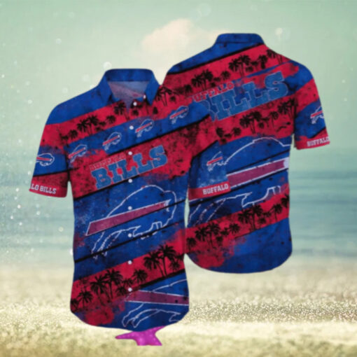 Buffalo Bills Palm Stripe Hawaiian Shirt