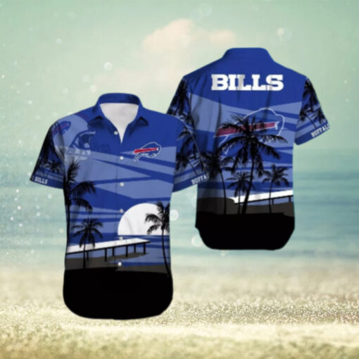 Buffalo Bills Pier Sunset Silhouette Hawaiian Shirt