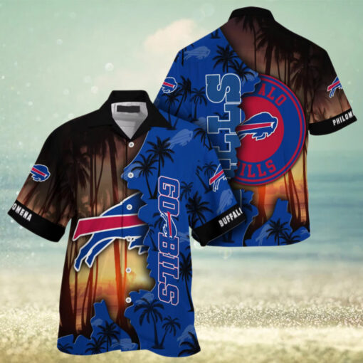 Buffalo Bills Sunset Split Personalized Name Hawaiian Shirt