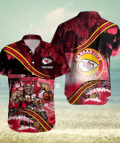 Custom Name Kansas City Chiefs NFL Football Team Mascot Hawaiian Shirt