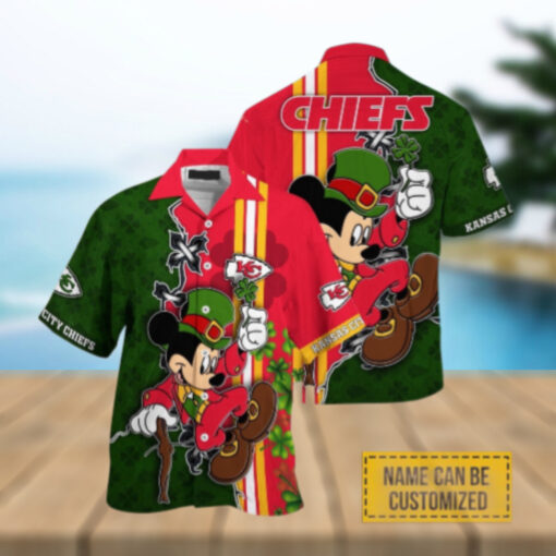 Custom Name NFL Kansas City Chiefs Mickey Mouse Tropical Hawaiian Shirt