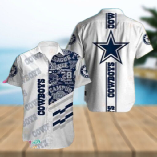 Dallas Cowboys Themed Tropical Hawaiian Shirt Classic Sports Style