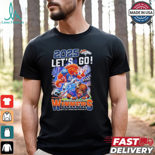 Denver Broncos Buffalo Bills 2025 Let’s Go AFC Wild Card Playoff Winners Mascot T Shirt