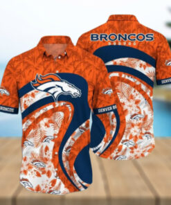 Denver Broncos Floral Blaze Hawaiian Shirt