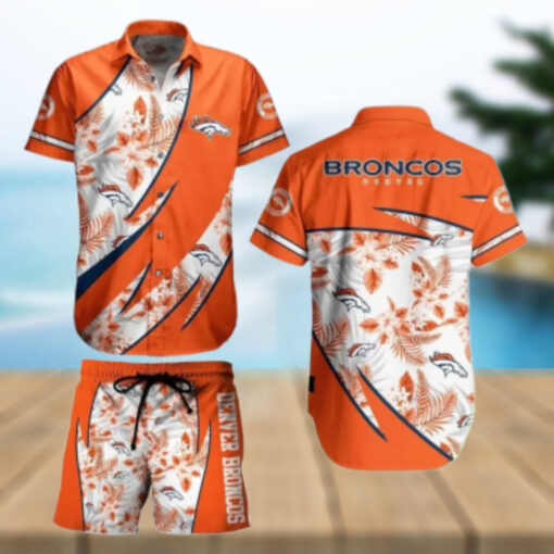 Denver Broncos Floral Wave Hawaiian Shirt
