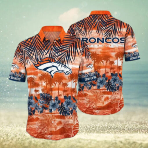 Denver Broncos Sunset Palm Collection Hawaiian Shirt