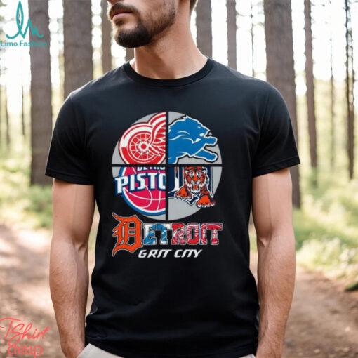 Detroit Grit City Red Wings Lions Tigers And Pistons Shirt