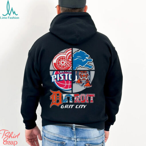 Detroit Grit City Red Wings Lions Tigers And Pistons Shirt