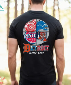 Detroit Grit City Red Wings Lions Tigers And Pistons Shirt