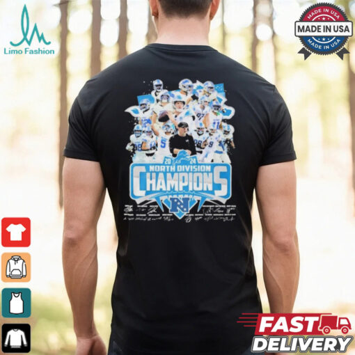 Detroit Lions 2024 North Division Champions NFL Signatures T Shirt
