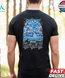 Detroit Lions 95th Anniversary 1930 2025 Signatures T shirt