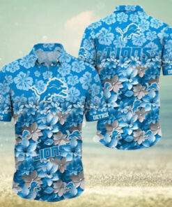 Detroit Lions Floral Blitz Hawaiian Shirt