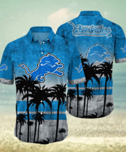 Detroit Lions Palm Horizon Hawaiian Shirt