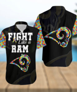 Fight Like A Los Angeles Rams Autism Support Hawaiian Shirt