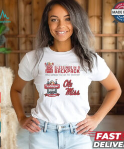 First Coast Chapter Blessings In A Backpack Who Will Feed The Kids This Weekend Taxslayer Gator Bowl Ole Miss t shirt