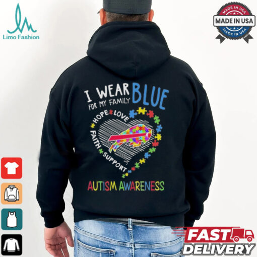 I Wear Blue For My Family Autism Awareness Shirt