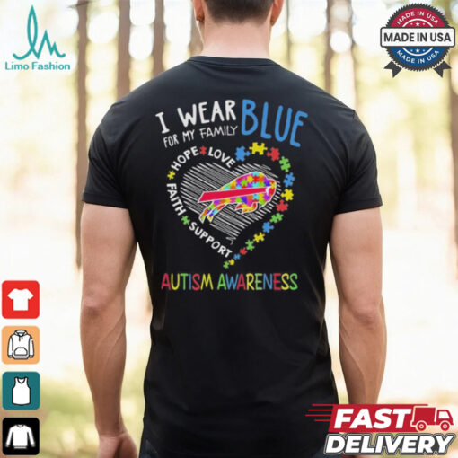 I Wear Blue For My Family Autism Awareness Shirt