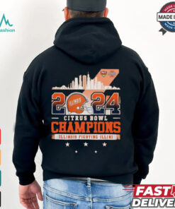Illinois Fighting Illini 2024 Citrus Bowl Champions Helmet City Skyline NCAA Division Shirt