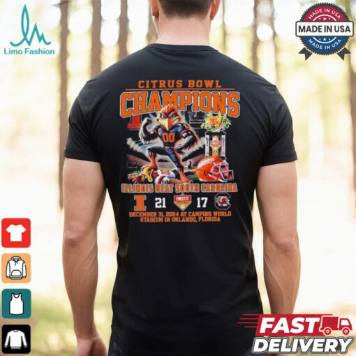 Illinois Fighting Illini Beat South Carolina Football Citrus Bowl Champions 2025 Mascot T shirt