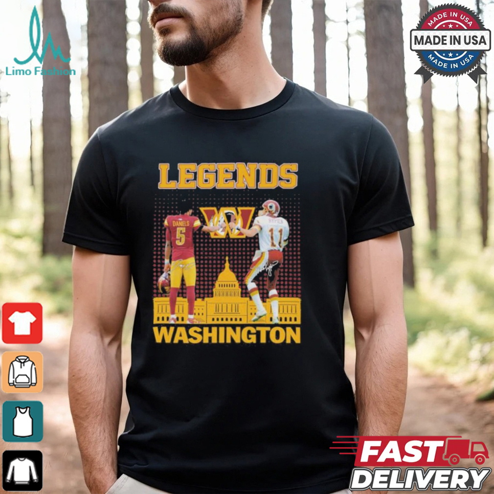 Jayden Daniels X Mark Rypien Washington Commanders Legends Signatures T shirts Jayden Daniels X Mark Rypien Washington Commanders Legends Signatures T shirts