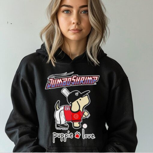Jumbo Shrimp Puppie Love Baseball shirt