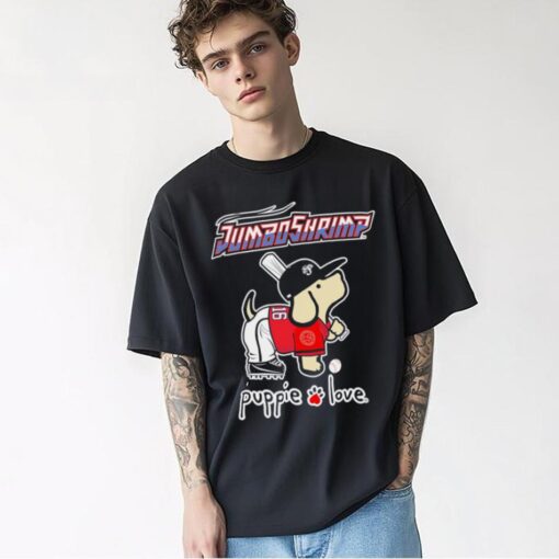 Jumbo Shrimp Puppie Love Baseball shirt