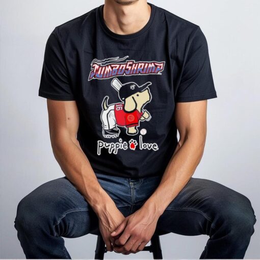 Jumbo Shrimp Puppie Love Baseball shirt