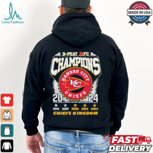 Kansas City Chiefs 3 Peat AFC Conference Champions Chiefs Kingdom Shirt