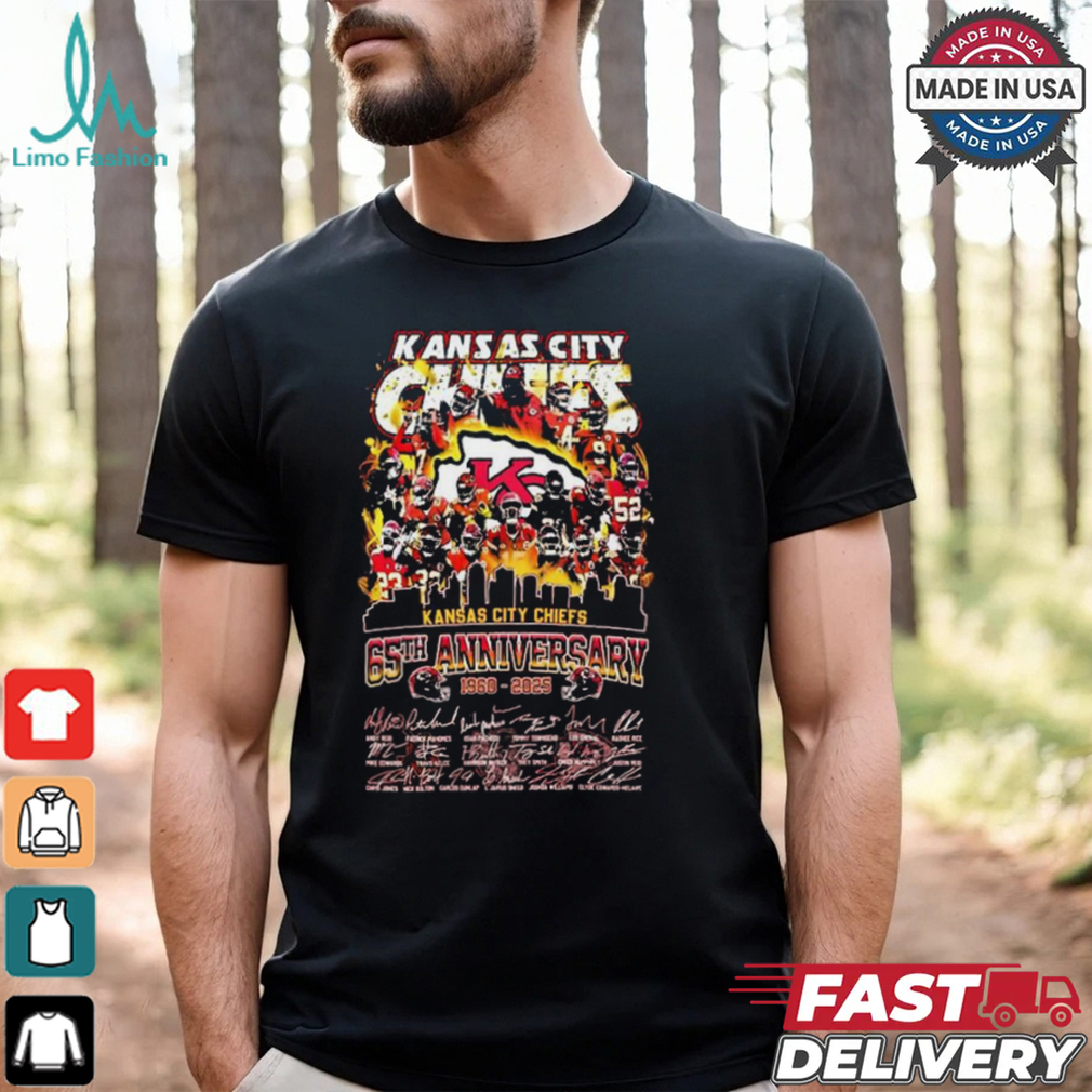 Kansas City Chiefs 65th Anniversary 1960 2025 Signatures T Shirt Kansas City Chiefs 65th Anniversary 1960 2025 Signatures T Shirt