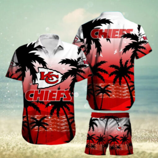 Kansas City Chiefs Beachside Palm Hawaiian Shirt