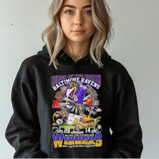 Kings of the North Baltimore Ravens AFC Wild Card Playoffs 2025 winners mascot shirt