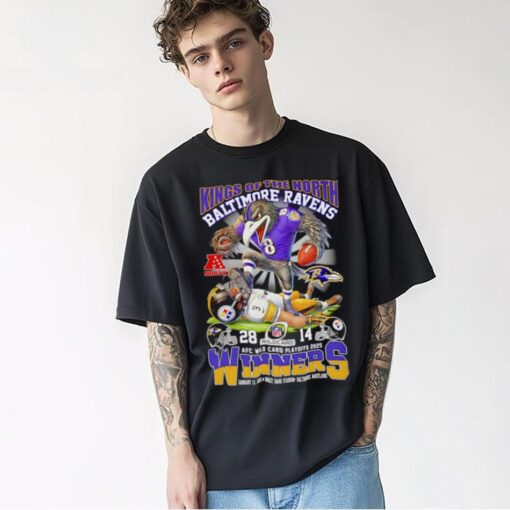 Kings of the North Baltimore Ravens AFC Wild Card Playoffs 2025 winners mascot shirt