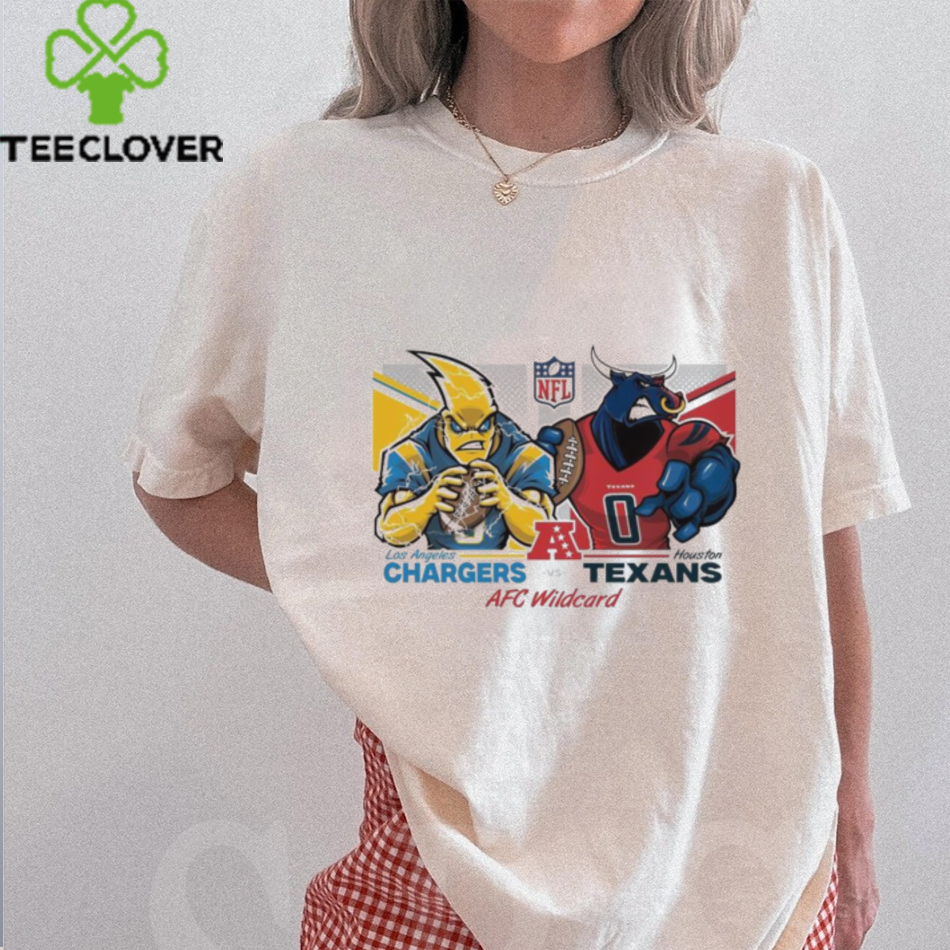Los Angeles Chargers Vs Houston Texans Football AFC Wild Card Matchups NFL Playoffs Mascot Shirt Los Angeles Chargers Vs Houston Texans Football AFC Wild Card Matchups NFL Playoffs Mascot Shirt