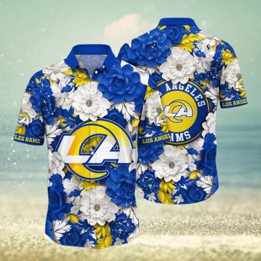 Los Angeles Rams Floral Elegance Hawaiian Shirt Los Angeles Rams Floral Elegance Hawaiian Shirt