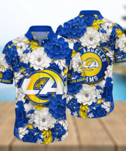 Los Angeles Rams Floral Elegance Hawaiian Shirt