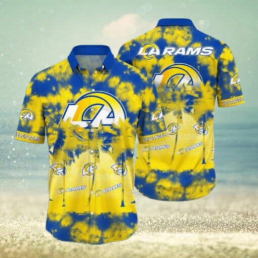 Los Angeles Rams Tie Dye Palm Hawaiian Shirt