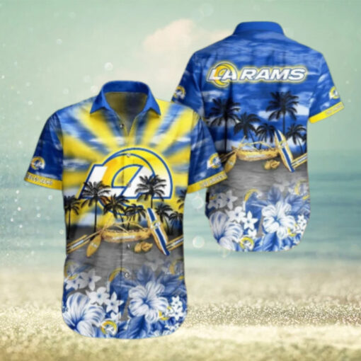 Los Angeles Rams Tropical Sunrise Hawaiian Shirt