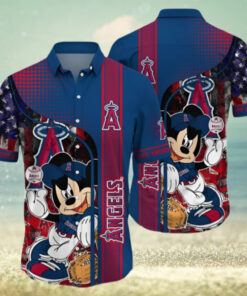 Mickey Mouse Los Angeles Angels Hawaiian Shirt