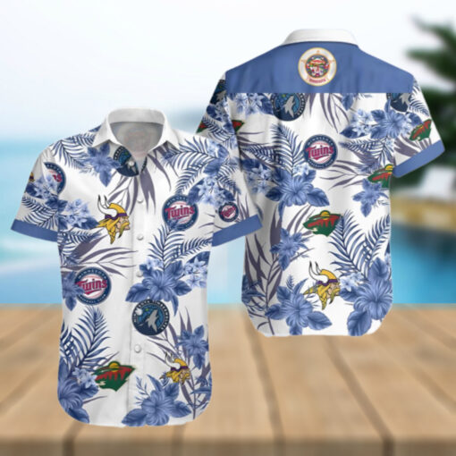 Minnesota Aloha Minnesota Vikings Twins Timberwolves Wild Hawaiian Shirt For Fans