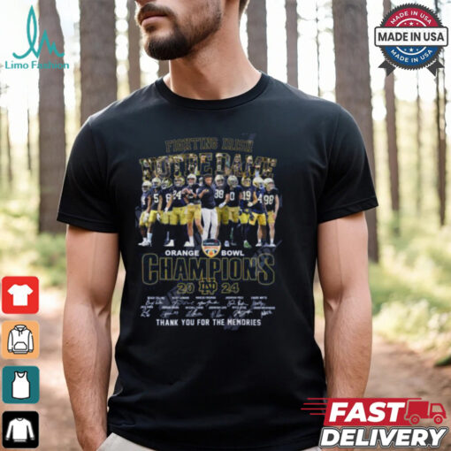NCAA Notre Dame Fighting Irish 2024 Orange Bowl Champions Thank You For The Memories T Shirt