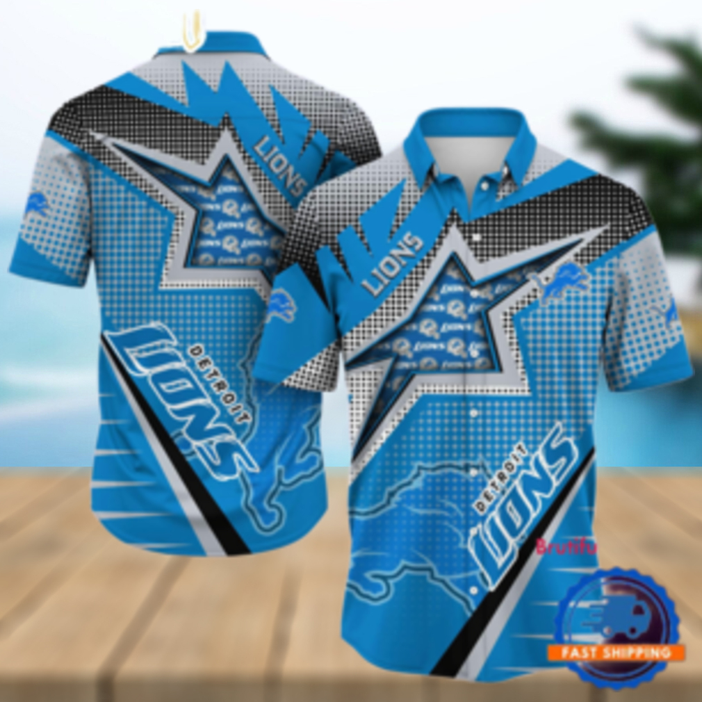 NFL Detroit Lions Special Football Team Star Hawaiian Shirts NFL Detroit Lions Special Football Team Star Hawaiian Shirts
