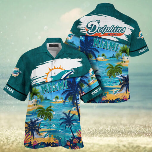 NFL Miami Dolphins Palm Tree Hot Summer Hawaiian Shirt Gifts Sport Fans