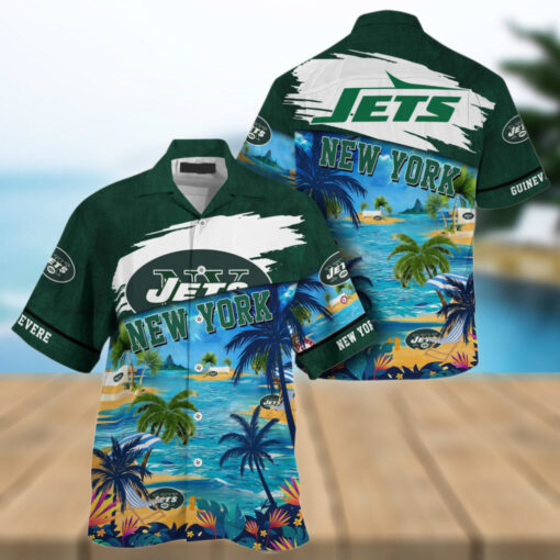 NFL New York Jets Palm Tree Hot Summer Hawaiian Shirt Gifts Sport Fans