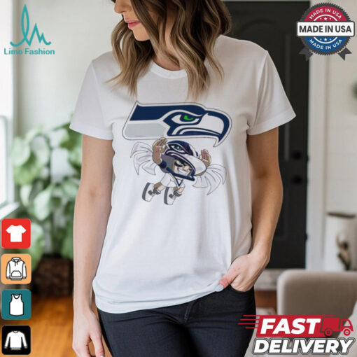 NFL Rush Zone Seattle Seahawks Cartoon Character 2025 Shirt